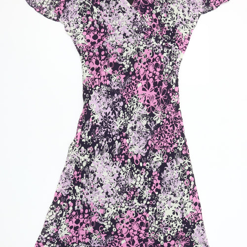 Karida Women’s Multicoloured Floral A-Line Knee Length Viscose Dress Size 10