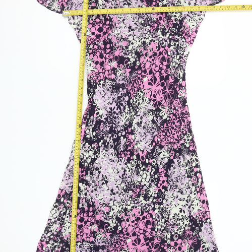Karida Women’s Multicoloured Floral A-Line Knee Length Viscose Dress Size 10