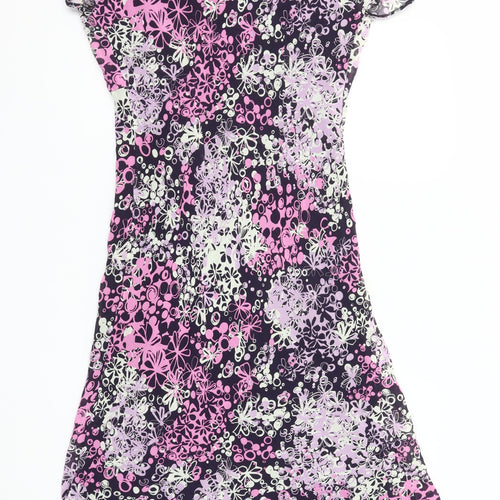 Karida Women’s Multicoloured Floral A-Line Knee Length Viscose Dress Size 10
