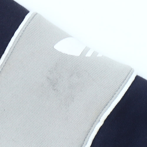 Adidas Womens Navy Blue Half Zip Hoodie Small Cotton Blend Logo Details