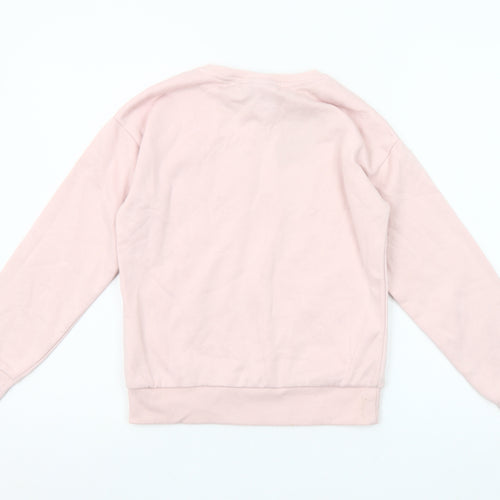 Pineapple Girls Pink Glitter Logo Pullover Sweatshirt 10-11 Years