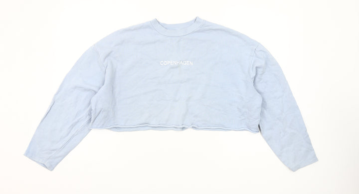 Topshop Petite Blue Copenhagen Cropped Sweatshirt UK 8