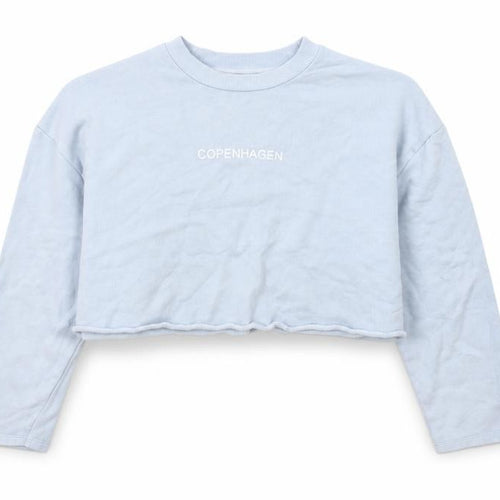 Topshop Petite Blue Copenhagen Cropped Sweatshirt UK 8