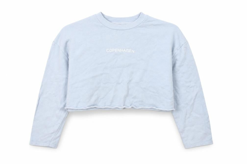 Topshop Petite Blue Copenhagen Cropped Sweatshirt UK 8