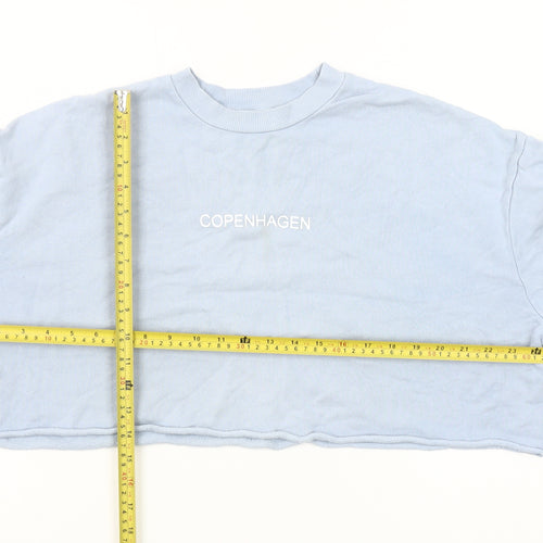 Topshop Petite Blue Copenhagen Cropped Sweatshirt UK 8