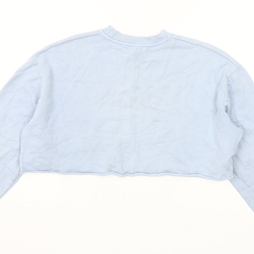Topshop Petite Blue Copenhagen Cropped Sweatshirt UK 8