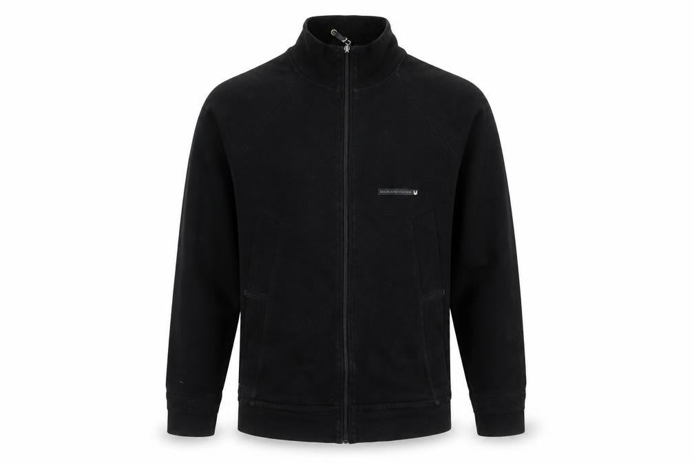 Front view of Duck and Cover Men's Black Full Zip Fleece Sweatshirt M