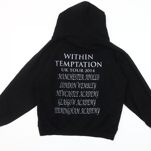 d&hhoodiesuk Women's Black L Pullover Hoodie Within Temptation Tour Graphic