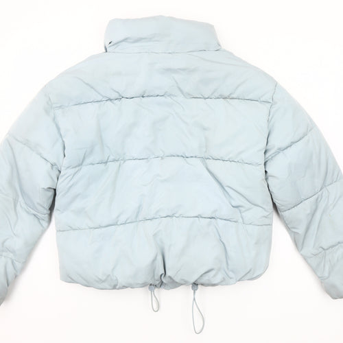MNG Women’s Grey Puffer Jacket Size S Winter Short Zip Polyester Coat