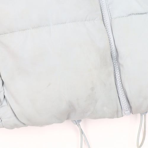 MNG Women’s Grey Puffer Jacket Size S Winter Short Zip Polyester Coat