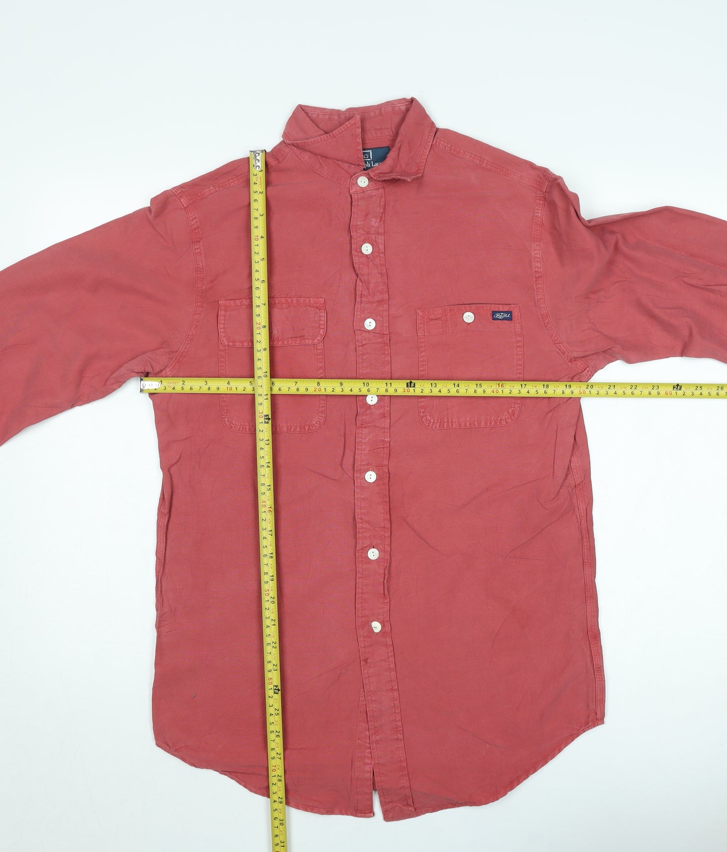 Polo Ralph Lauren Men’s Red Cotton Button-Up Long Sleeve Shirt Size S