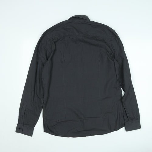 Burton Men's Black Striped Long Sleeve Button-Up Shirt Size M