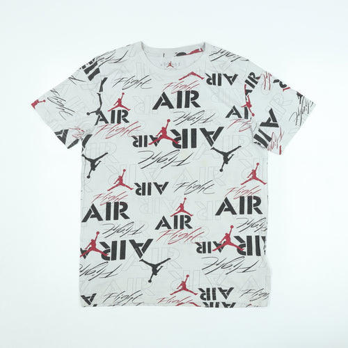 Jordan Teens White Graphic Print T-Shirt XL Sports Style