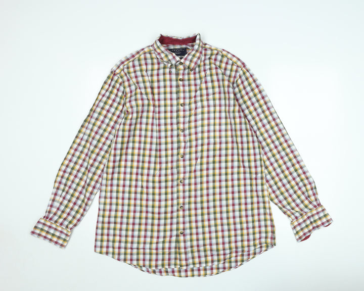 Charles Tyrwhitt Men's Multicoloured Check Long Sleeve Classic Fit Shirt M