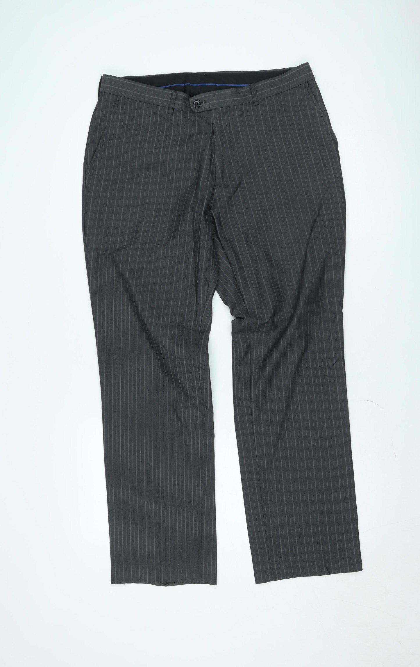 Taylor & Wright Men's Grey Pinstripe Dress Pants 34S Classic Fit