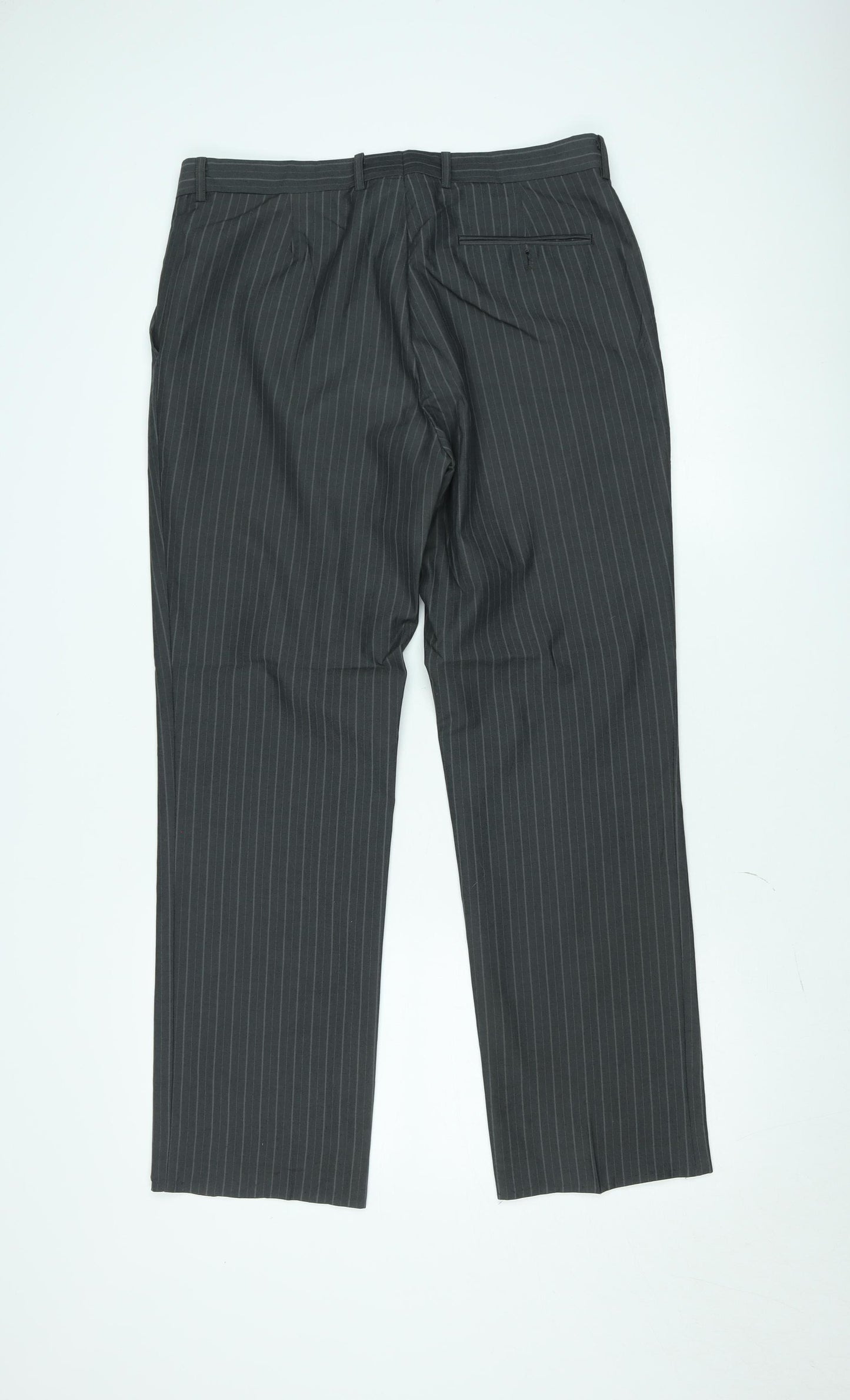 Taylor & Wright Men's Grey Pinstripe Dress Pants 34S Classic Fit