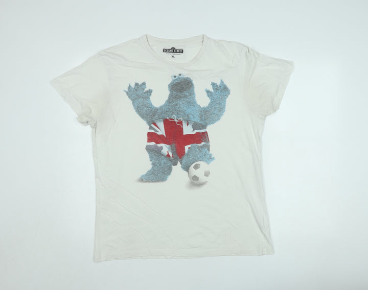 Sesame Street Women’s White Cookie Monster Graphic T-Shirt XL