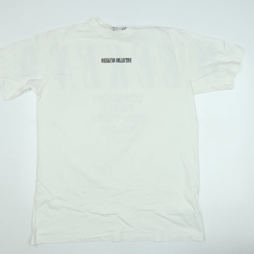 ASOS DESIGN Men's White Weekend Collective Graphic T-Shirt Size M