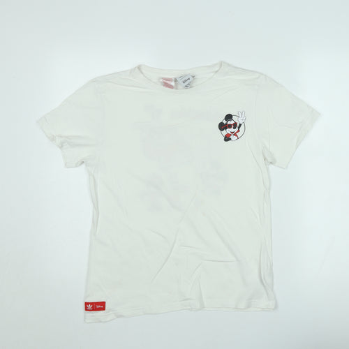 adidas Disney Teens White Cotton Graphic T-Shirt L
