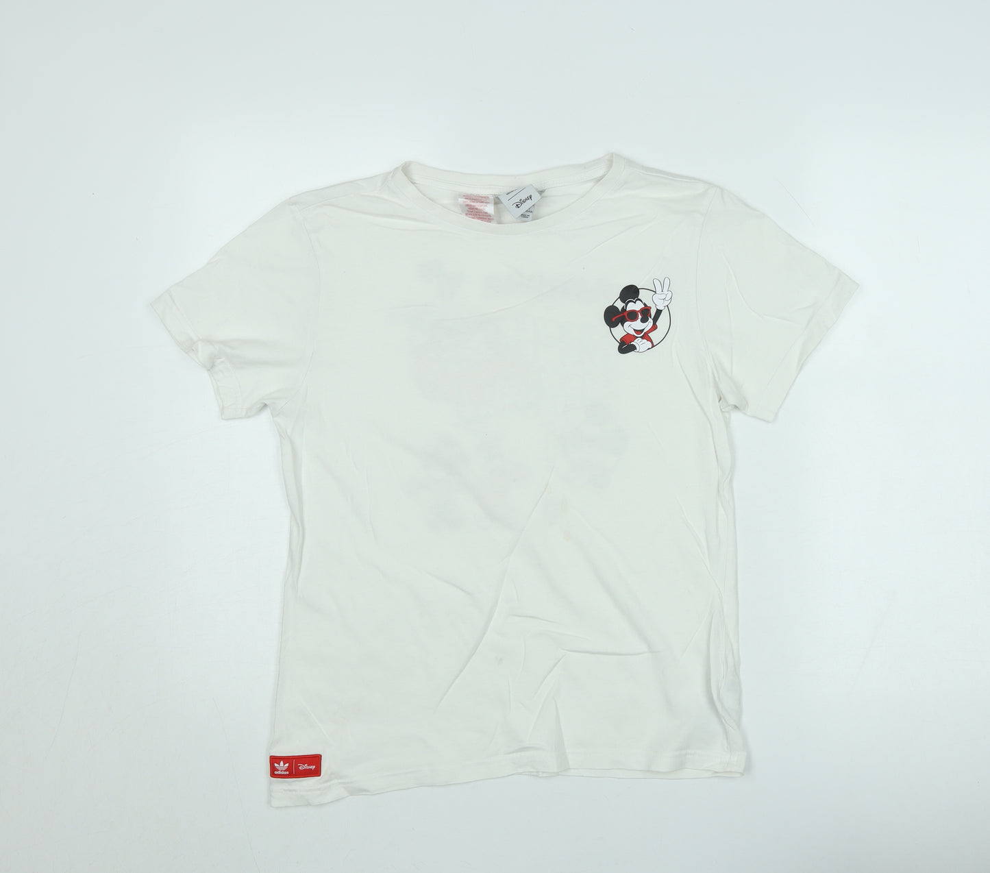 adidas Disney Teens White Cotton Graphic T-Shirt L
