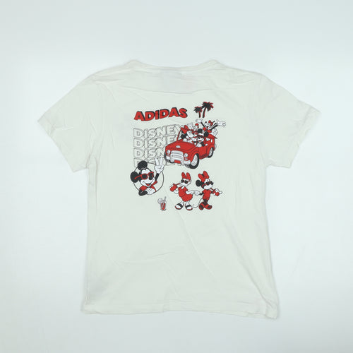 adidas Disney Teens White Cotton Graphic T-Shirt L