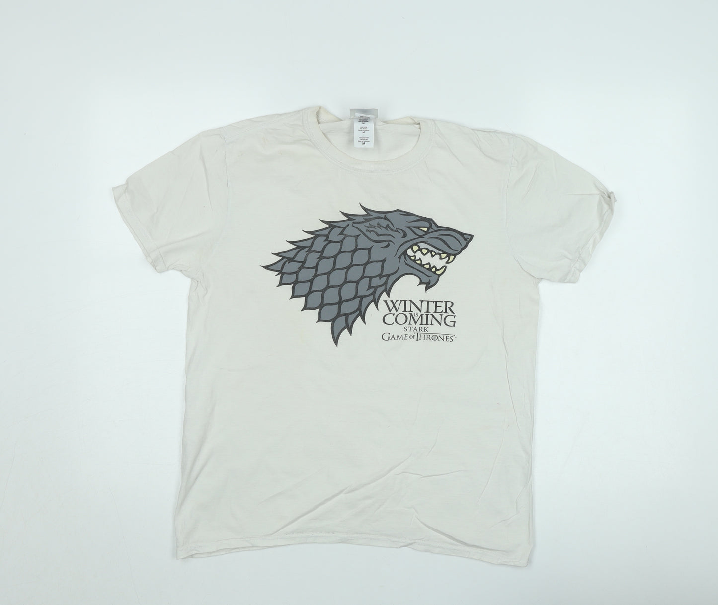Game of Thrones Men's Beige Short Sleeve Stark T-Shirt Medium