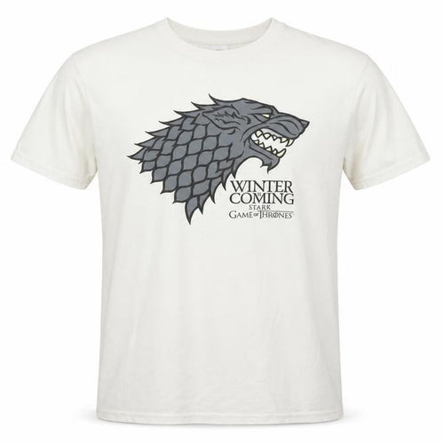 Game of Thrones Men's Beige Short Sleeve Stark T-Shirt Medium