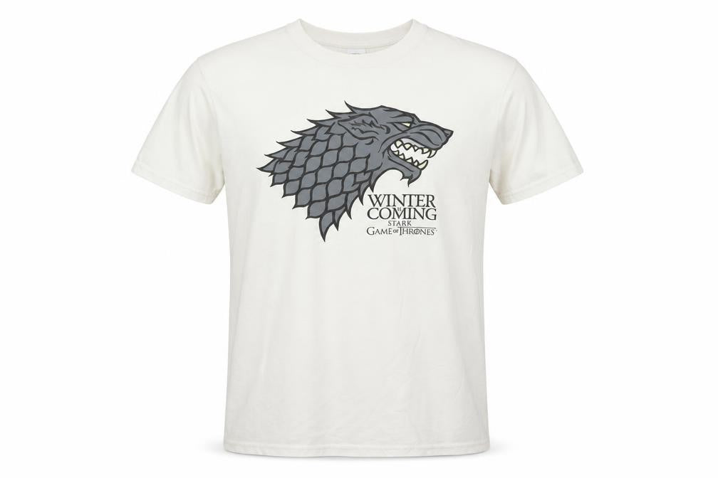 Game of Thrones Men's Beige Short Sleeve Stark T-Shirt Medium