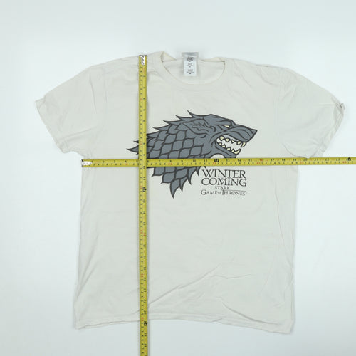 Game of Thrones Men's Beige Short Sleeve Stark T-Shirt Medium