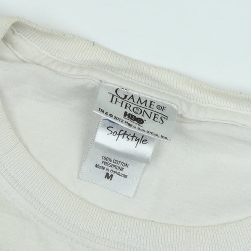 Game of Thrones Men's Beige Short Sleeve Stark T-Shirt Medium