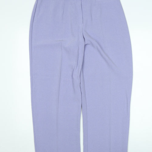 Zeta Womens Purple Size 18 Straight Polyester Trousers