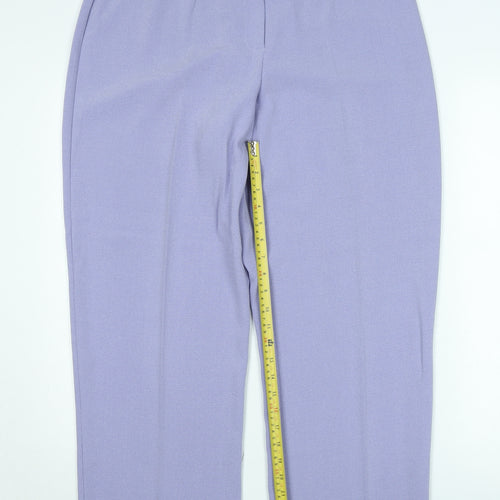Zeta Womens Purple Size 18 Straight Polyester Trousers