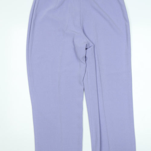 Zeta Womens Purple Size 18 Straight Polyester Trousers