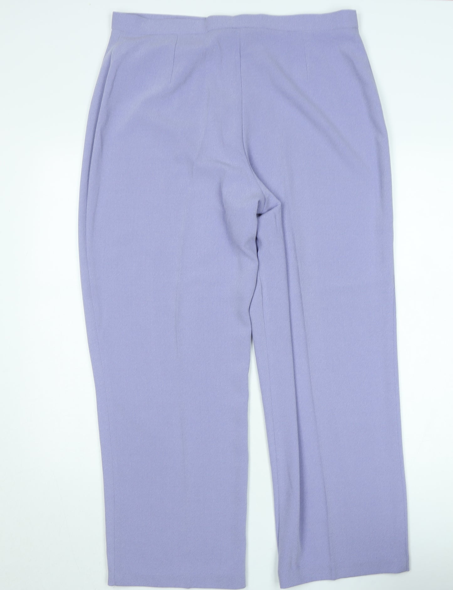 Zeta Womens Purple Size 18 Straight Polyester Trousers