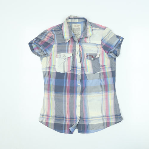 River Island Womens Multicoloured Check Button-Up Shirt Size L