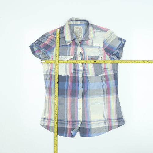 River Island Womens Multicoloured Check Button-Up Shirt Size L