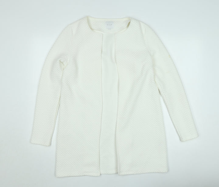 Vila Women Ivory Open Knit Long Sleeve Cardigan Size S