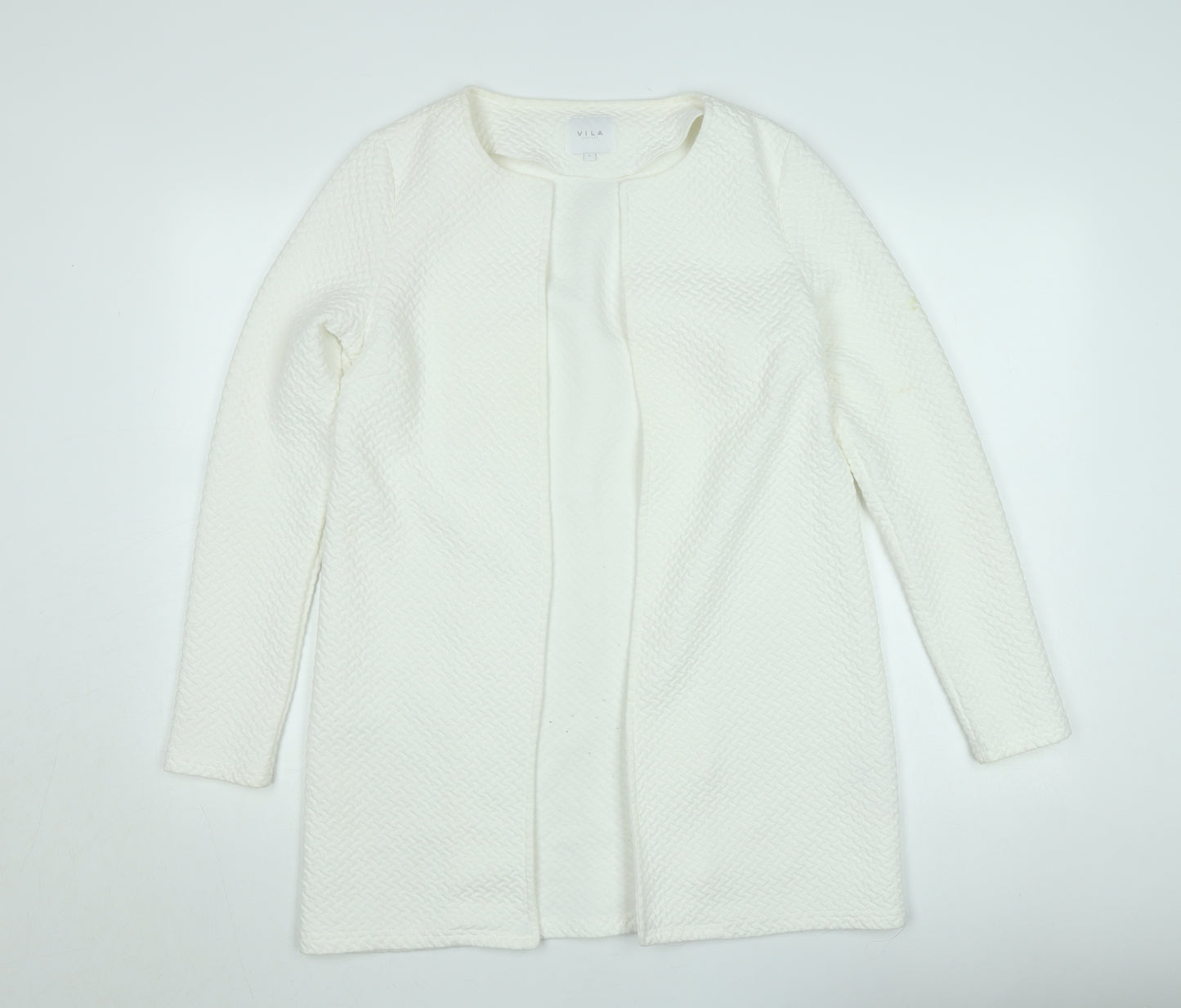 Vila Women Ivory Open Knit Long Sleeve Cardigan Size S