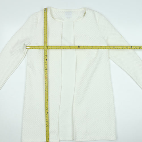 Vila Women Ivory Open Knit Long Sleeve Cardigan Size S
