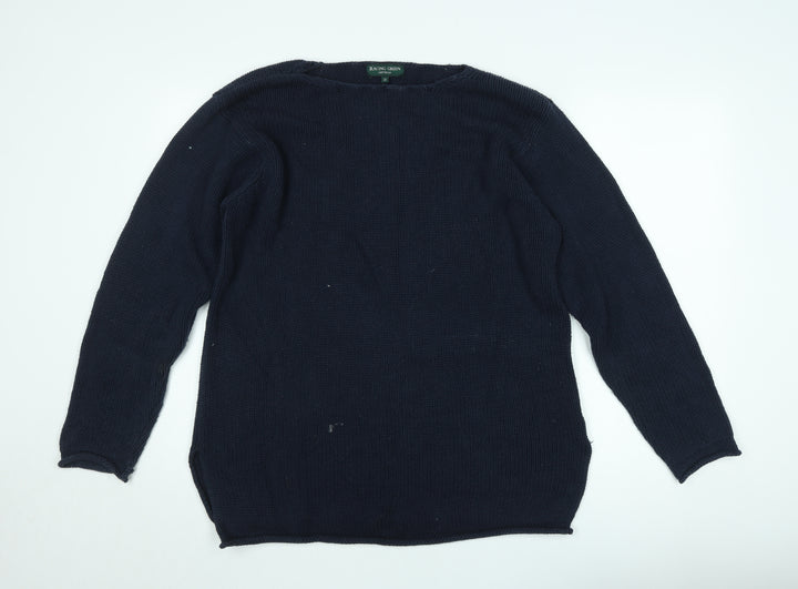 Racing Green Men's Blue Cotton Crew Neck Jumper Size L