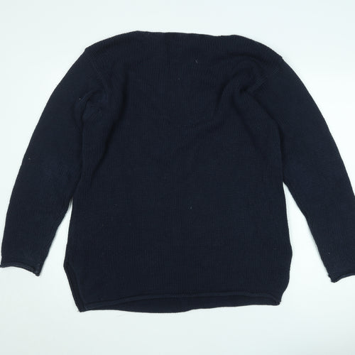 Racing Green Men's Blue Cotton Crew Neck Jumper Size L
