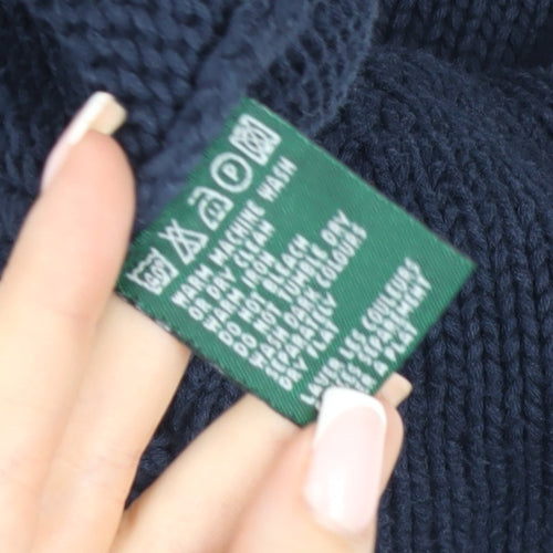 Racing Green Men's Blue Cotton Crew Neck Jumper Size L