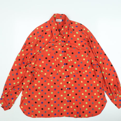 Basler Women’s Red Polka Dot Long Sleeve Button-Up Shirt Size L