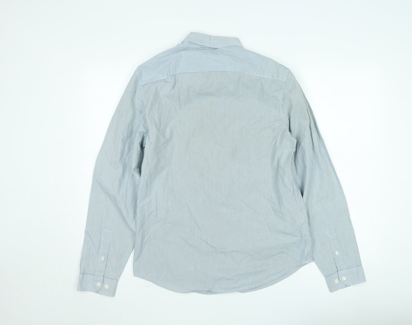 Original Penguin Men's Blue Slim Fit Striped Long Sleeve Shirt M
