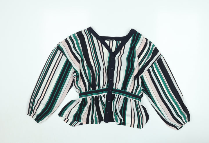 ONLY Women's Multicoloured Striped Tunic Blouse Size 8