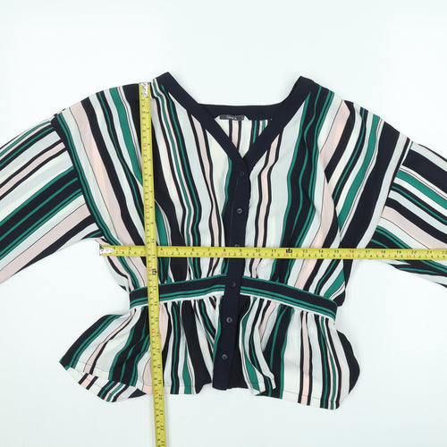 ONLY Women's Multicoloured Striped Tunic Blouse Size 8