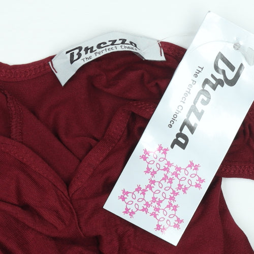 Brezza Womens Red V-Neck Relaxed Camisole Tank Top Size L