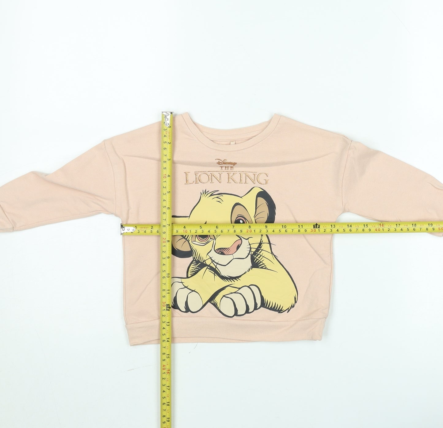 Disney Lion King Girls Beige Jumper Size 2-3 Years Crew Neck Cotton