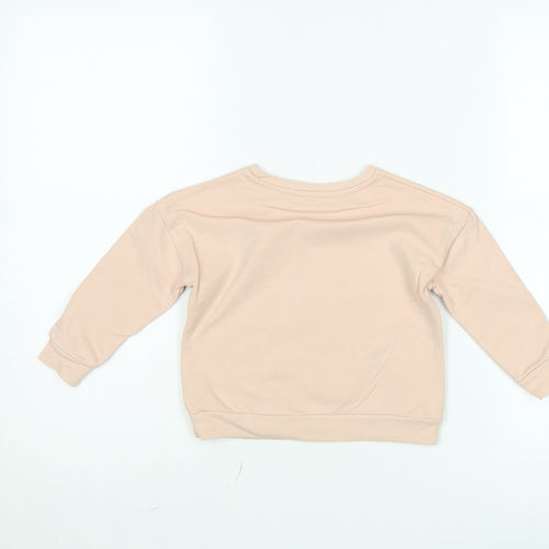 Disney Lion King Girls Beige Jumper Size 2-3 Years Crew Neck Cotton