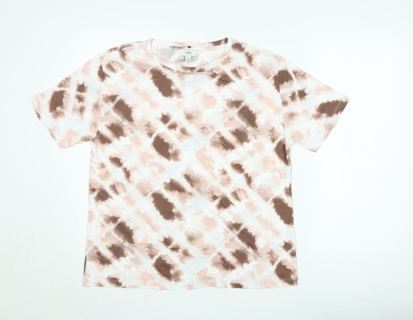 Marks and Spencer Womens Multicoloured Size 12 Basic Cotton T-Shirt